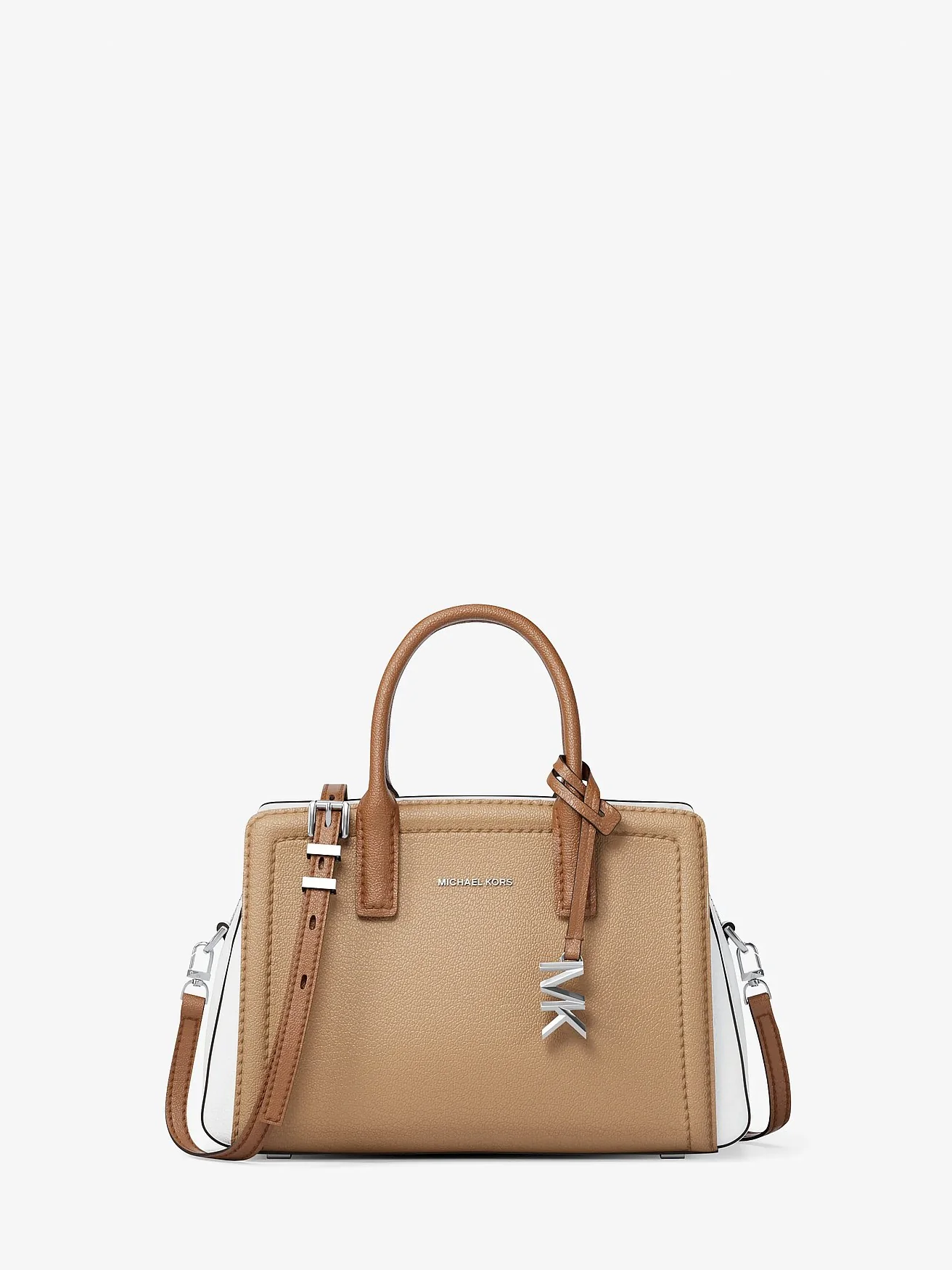 Сумка-сатчел Michael Kors Laila extra-small кожаная, цветной блок — изображение 1 из 5, бежево-мультицветный