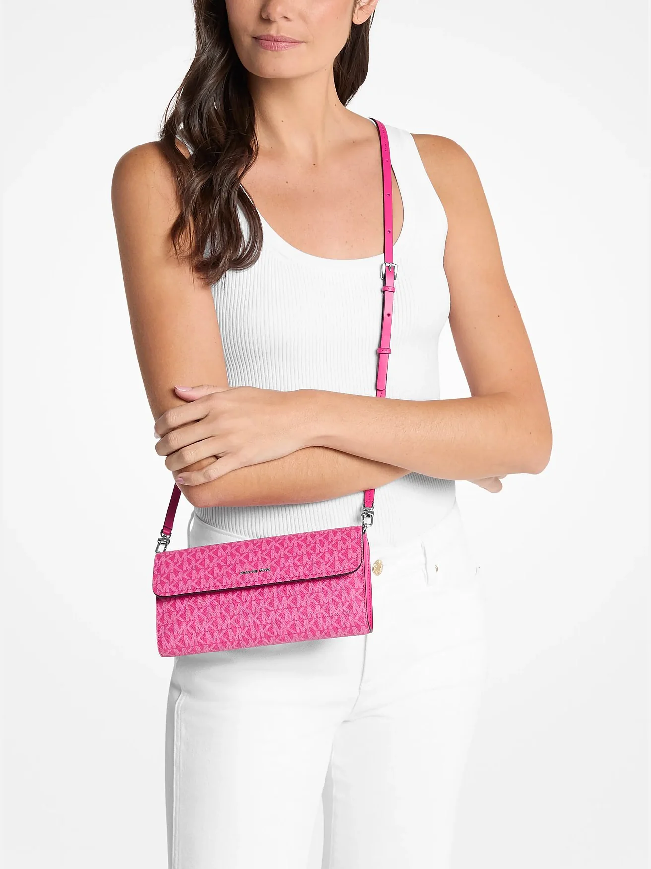 Сумка-кроссбоди Michael Kors Jet Set small с фирменным лого, трансформируемая — 3