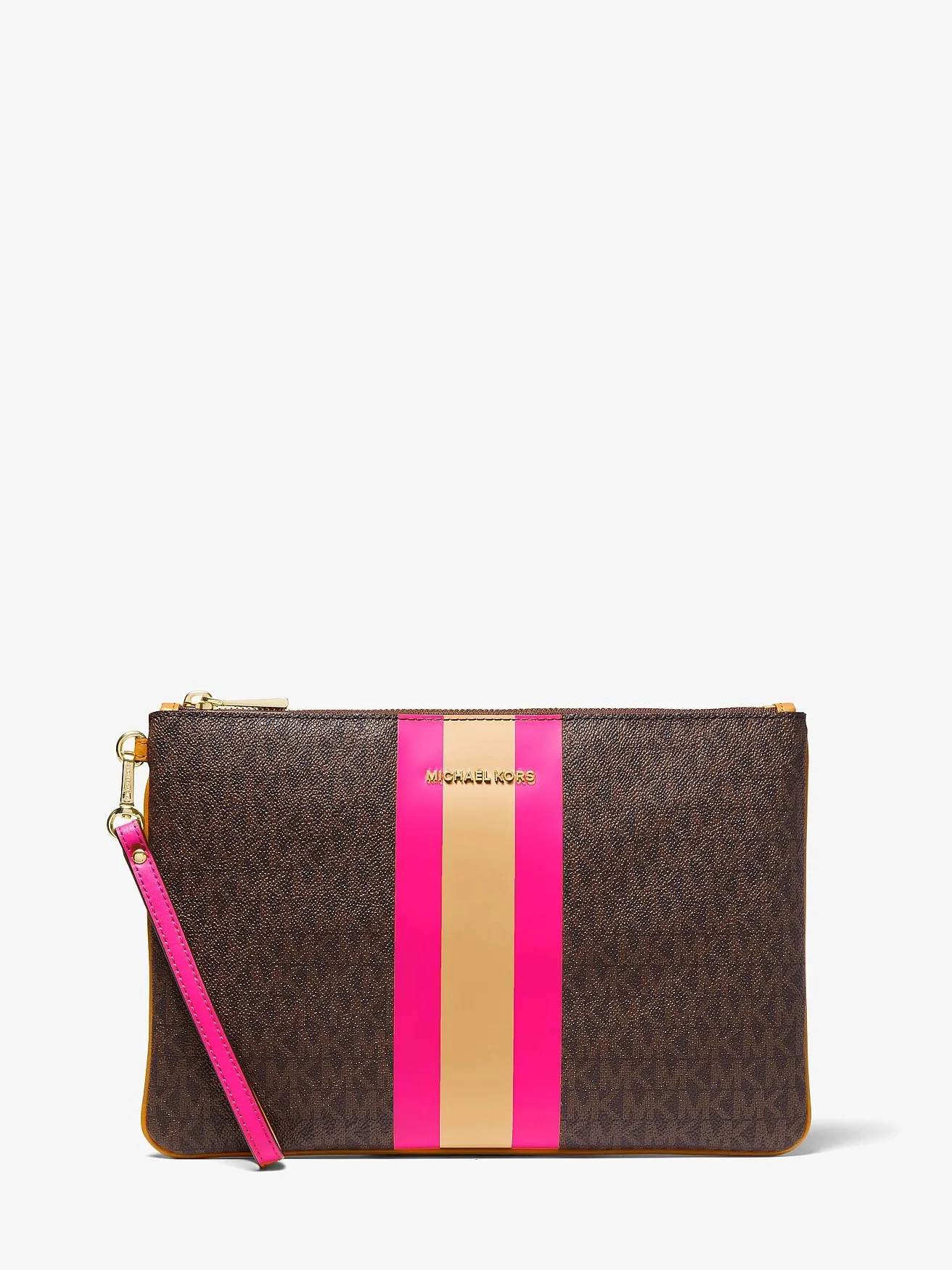 Клатч-кошелёк Michael Kors с фирменным принтом и полосой — 1