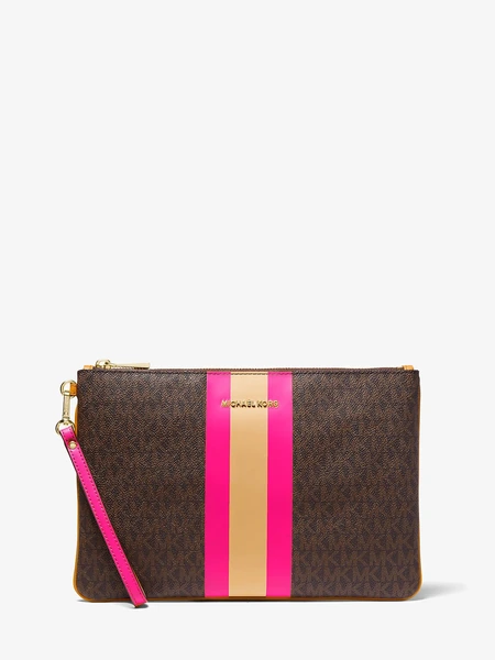 Клатч-кошелёк Michael Kors с фирменным принтом и полосой