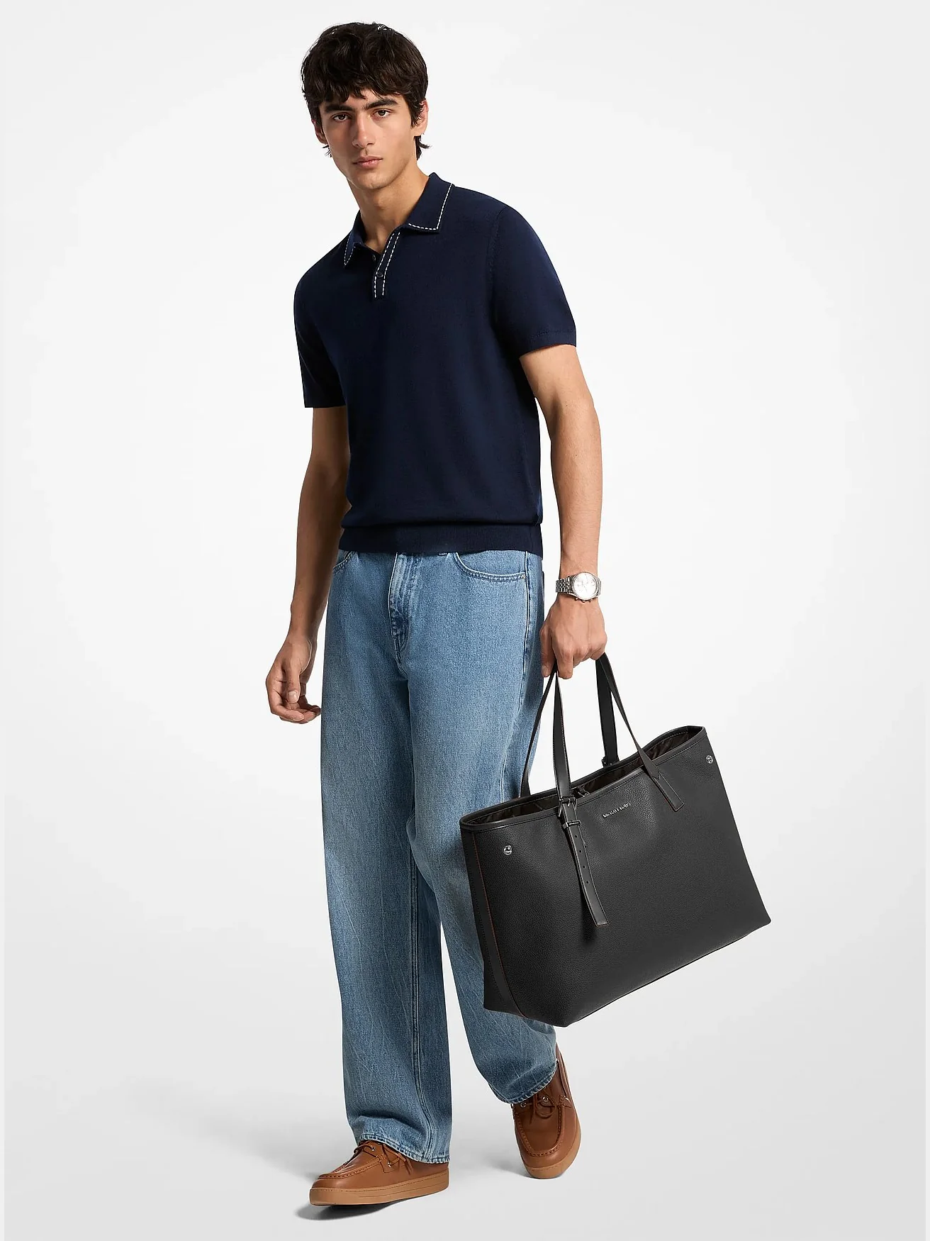 Сумка-тоут Michael Kors Hudson из зернистой кожи — 3