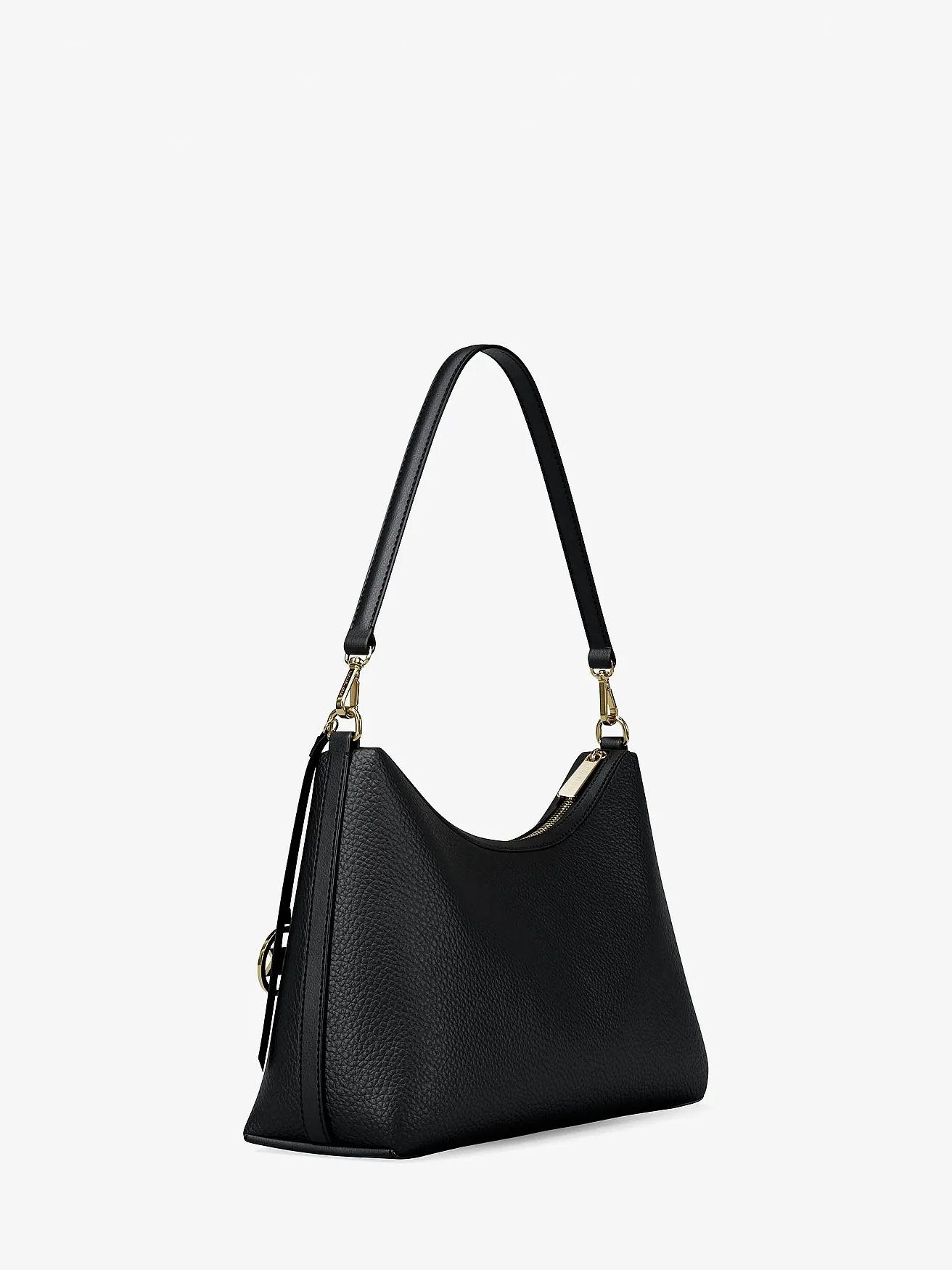 Чёрная сумка Michael Kors Sammy в три четверти, вид сбоку.