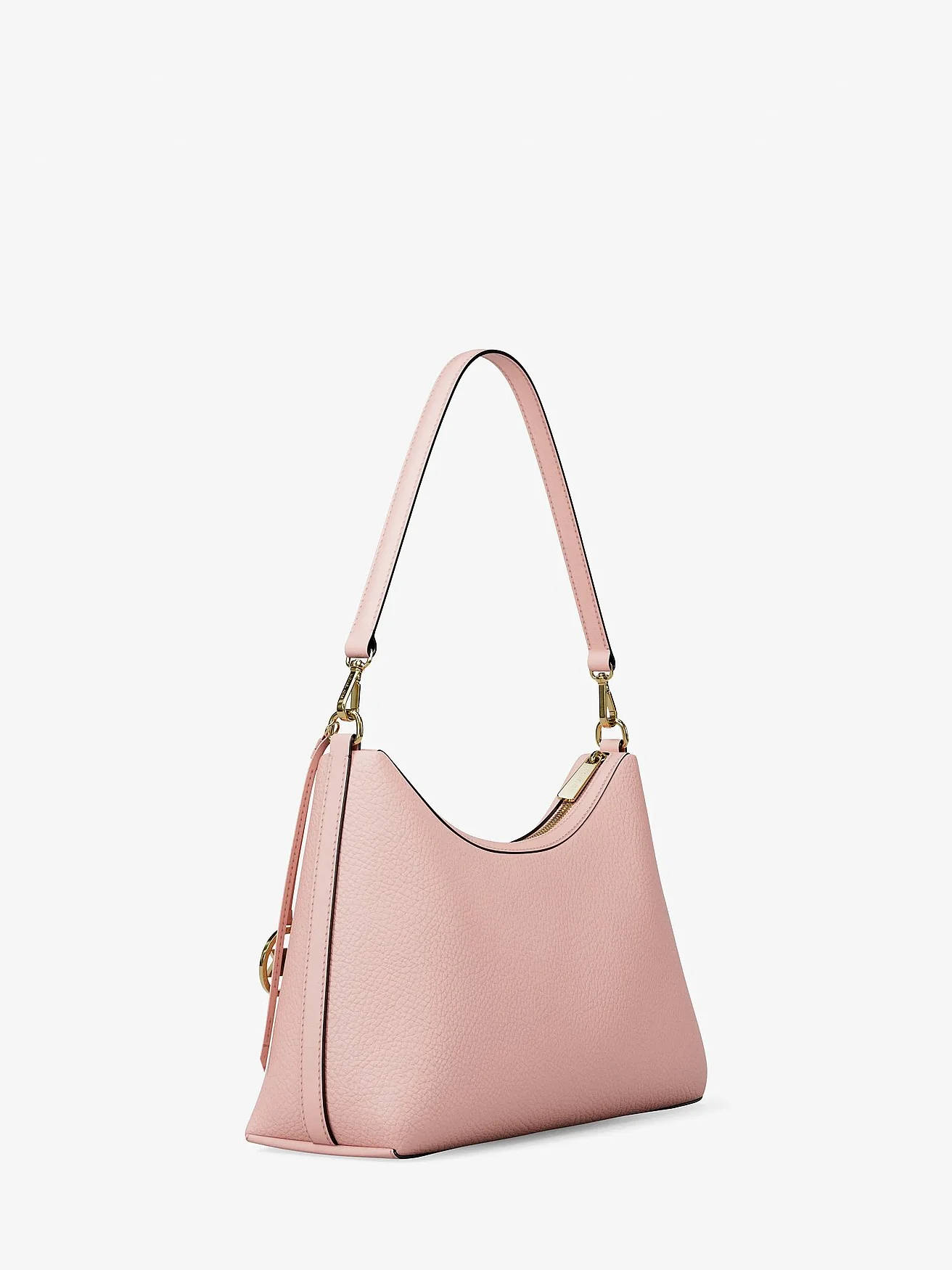 Розовая кожаная сумка Michael Kors Sammy, вид с боку на три четверти.