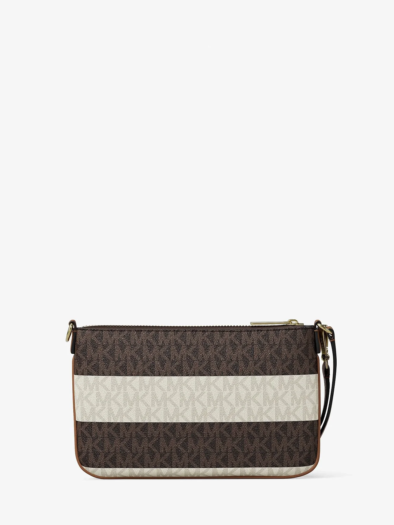 Кошелёк-браслет Michael Kors Jet Set Travel в полоску, бежево-коричневый — 3