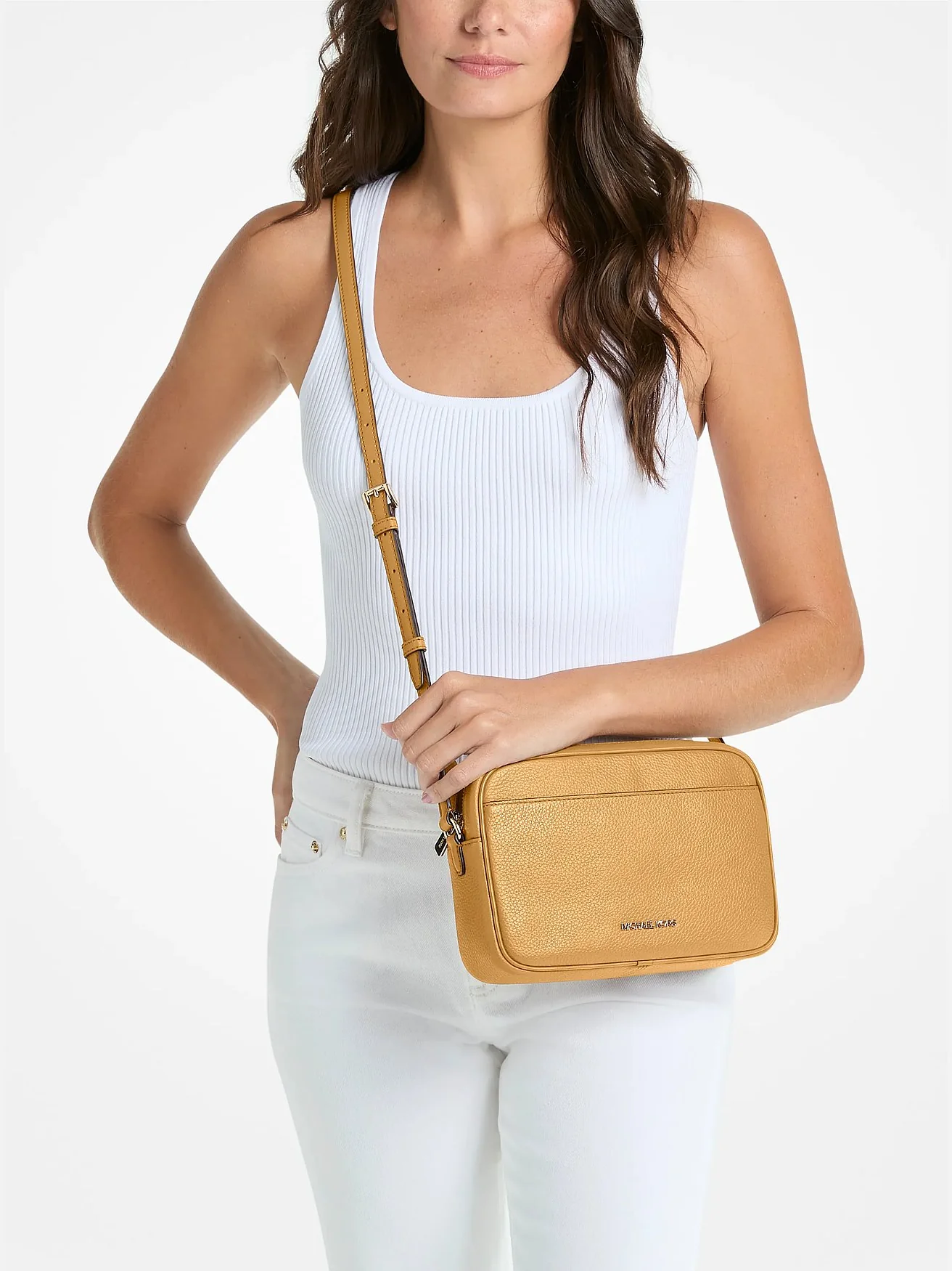 Сумка-кроссбоди Michael Kors Jet Set Camera Large из зернёной кожи — 4