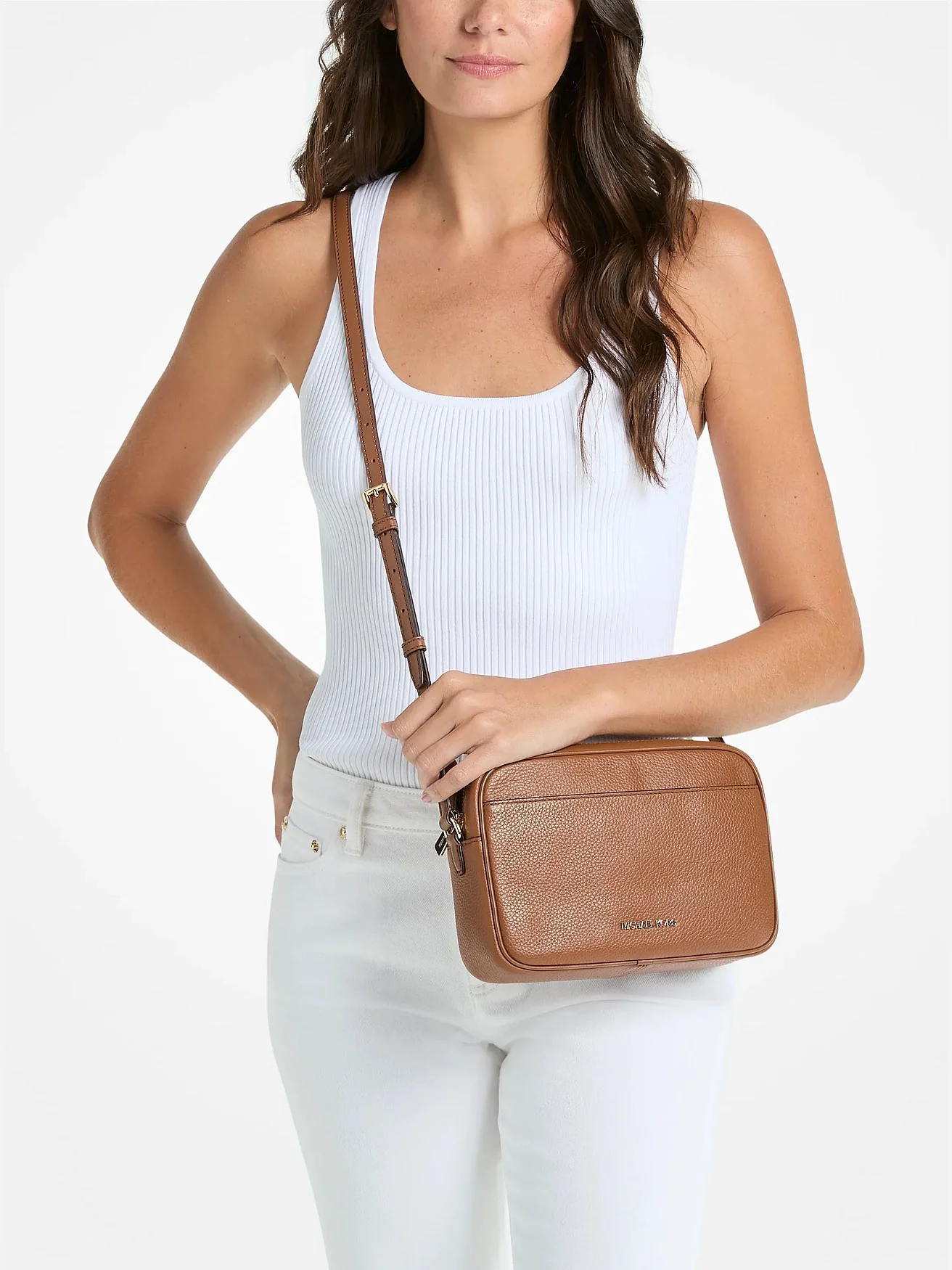 Сумка-кроссбоди Michael Kors Jet Set Camera Large из зернёной кожи — 4