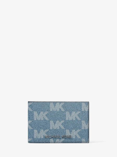 Кошелёк Cooper из джинсовой ткани с жаккардовым логотипом