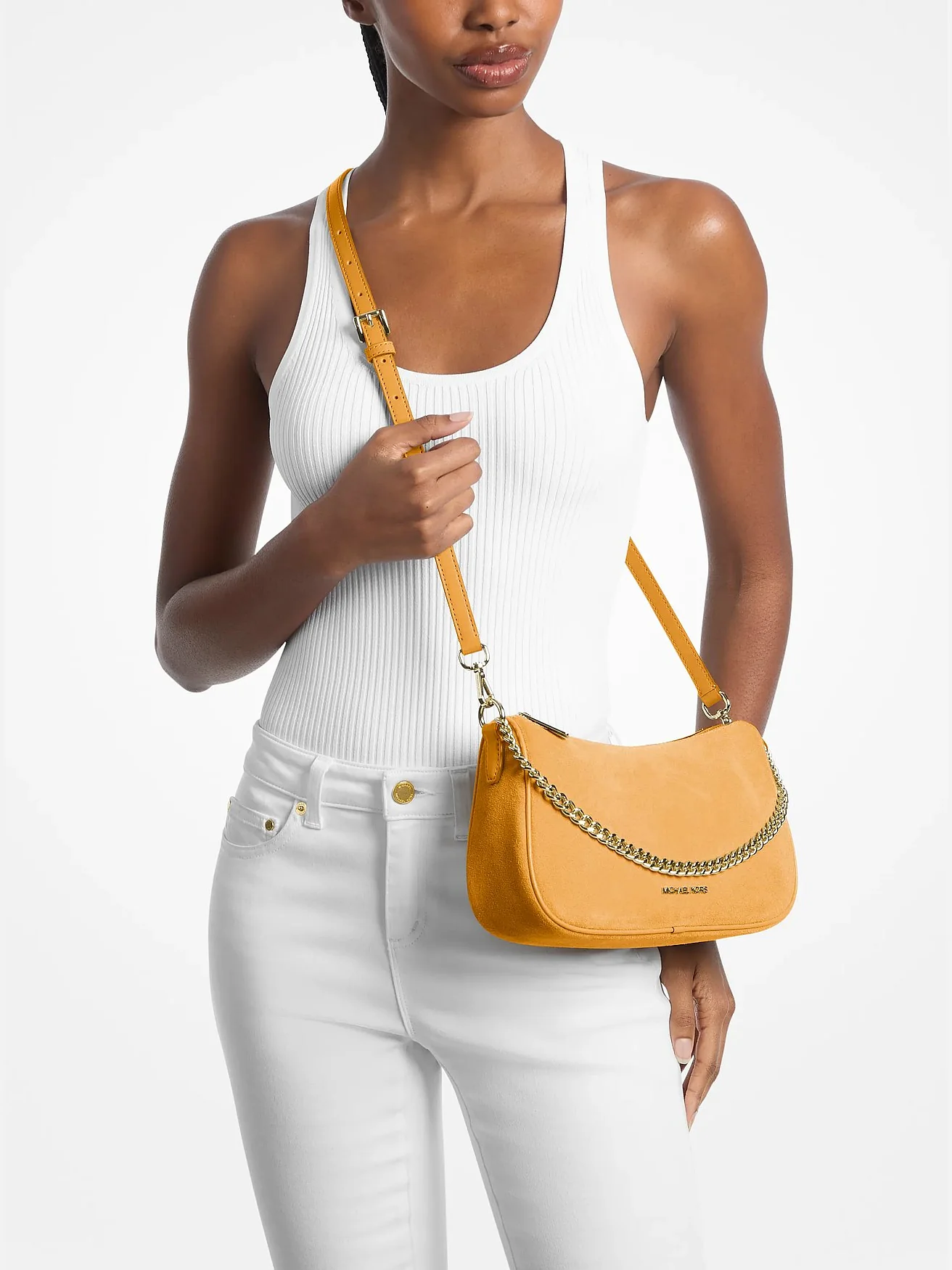 Michael Kors сумка-кроссбоди Carmela Medium из замши — 3