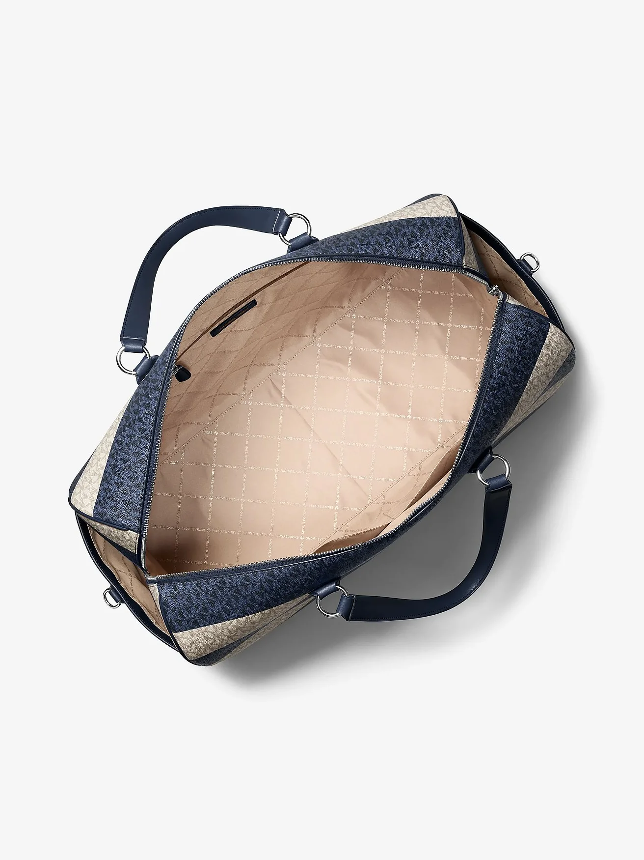 Дорожная сумка Michael Kors Grayson в фирменную полоску, синяя — 2