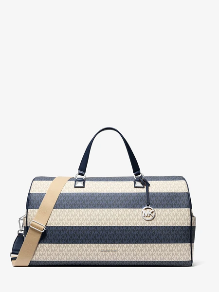 Дорожная сумка Michael Kors Grayson в фирменную полоску, синяя