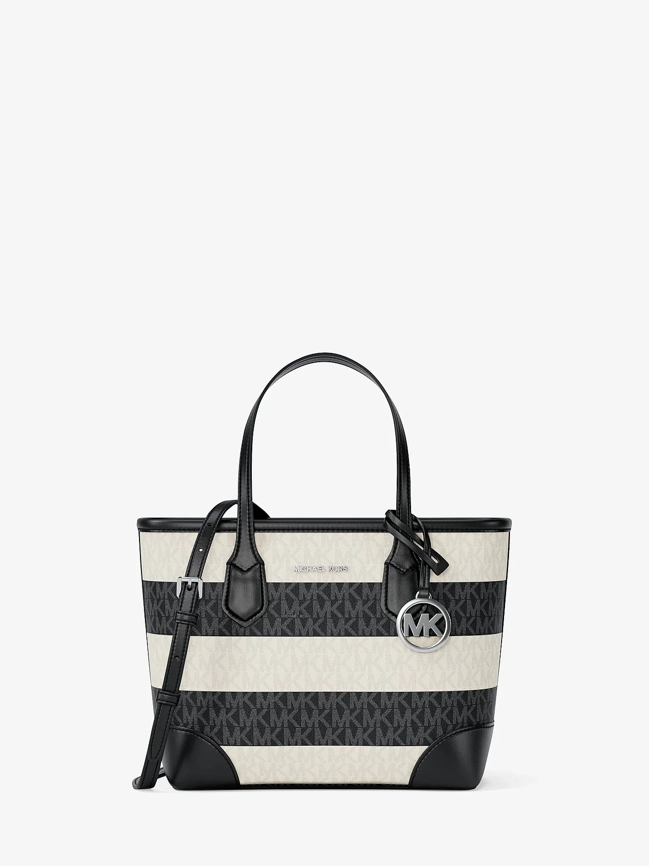 Сумка-кроссбоди Michael Kors Eva с монограммным принтом, чёрная — 1