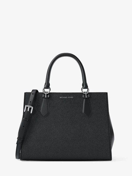 Сумка-сатчел Marilyn Medium из сафьяновой кожи — черный
