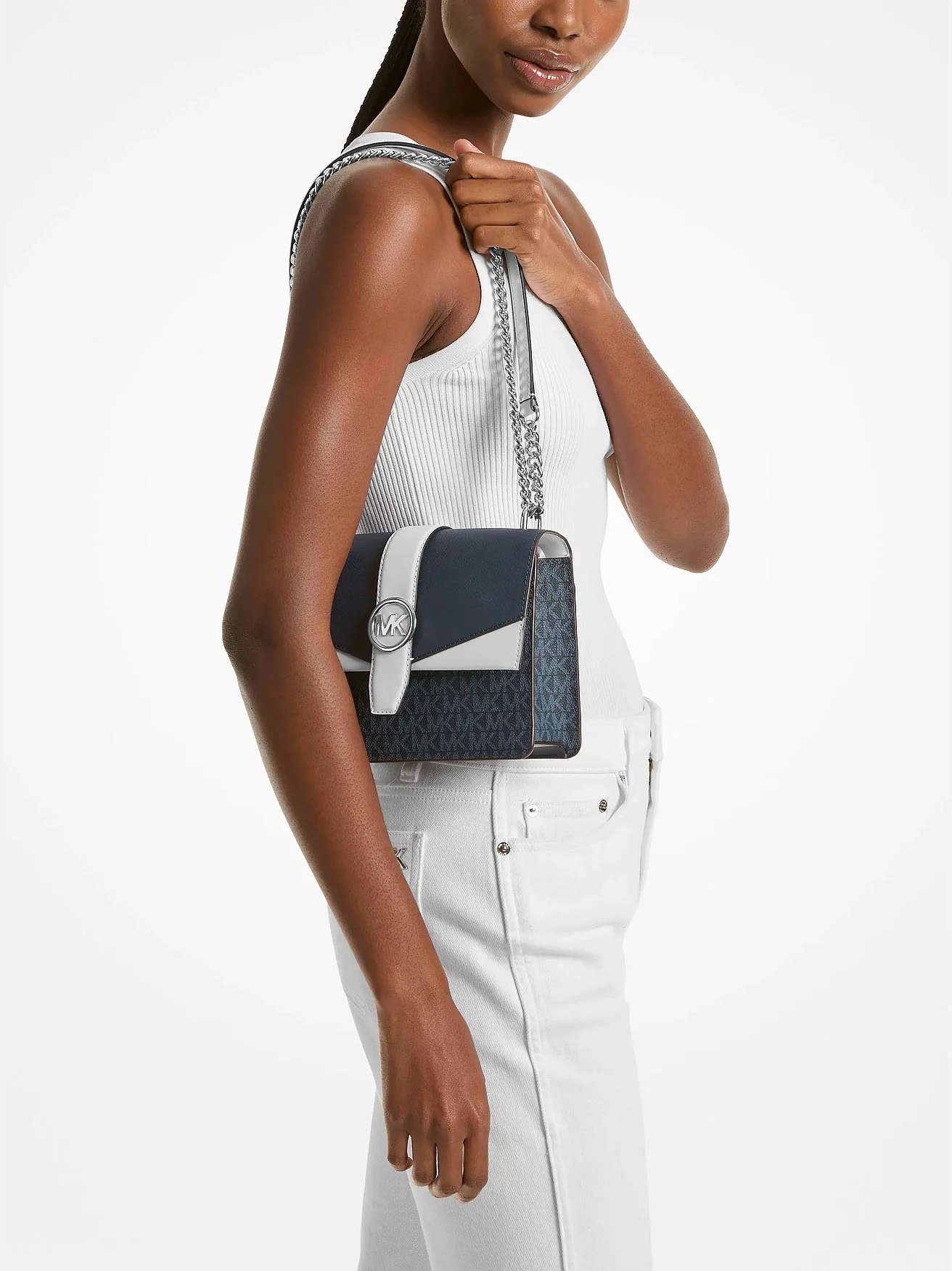 Сумка-кроссбоди Michael Kors Greenwich Color-Block — изображение 4 из 4, темно-синий мульти