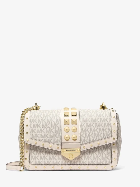 Сумка на плечо Michael Kors Soho Large с заклёпками и фирменным принтом