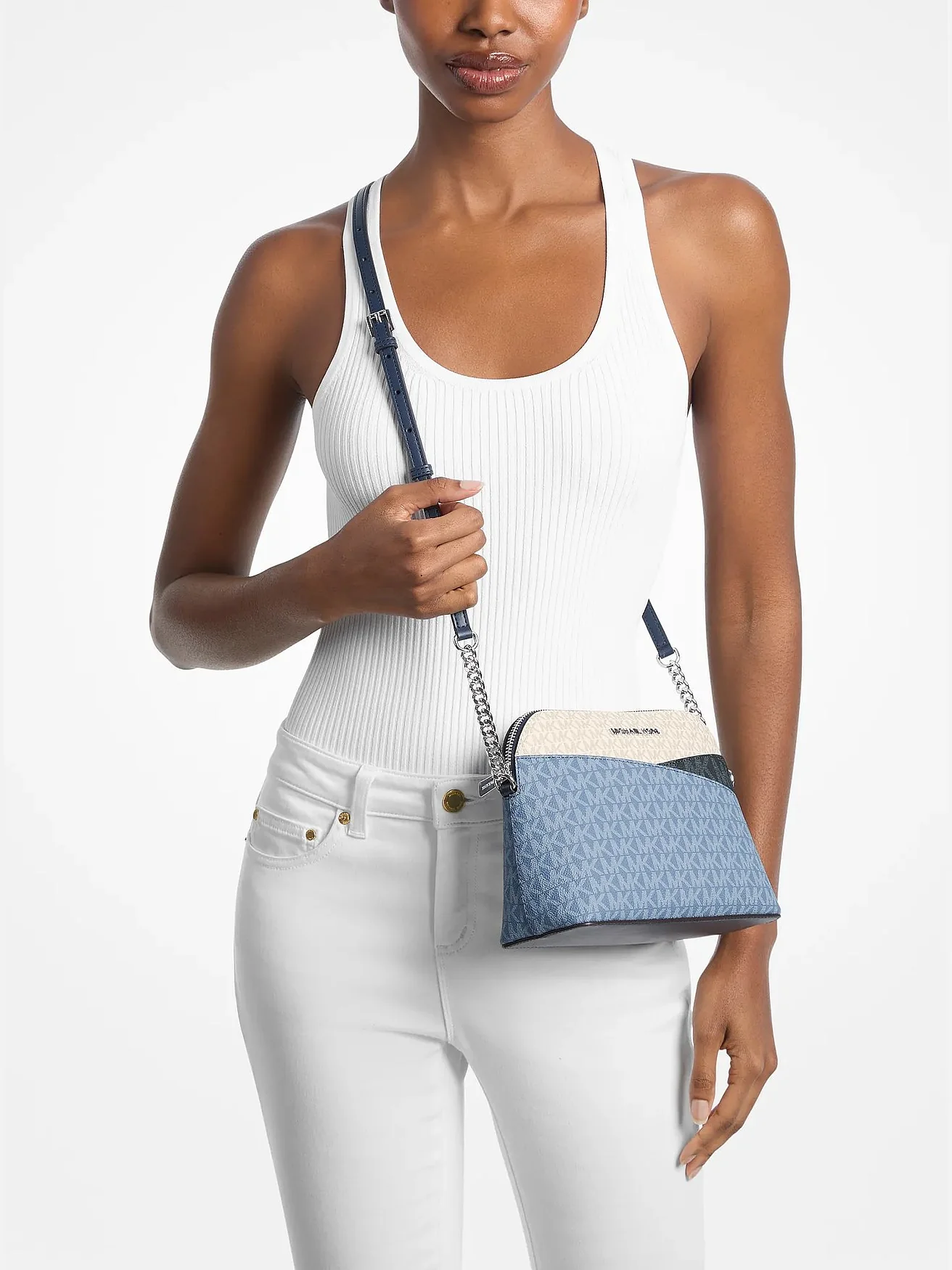 Сумка-кроссбоди Michael Kors Jet Set Travel Color-Block — изображение 3 из 3, джинсово-голубой мульти