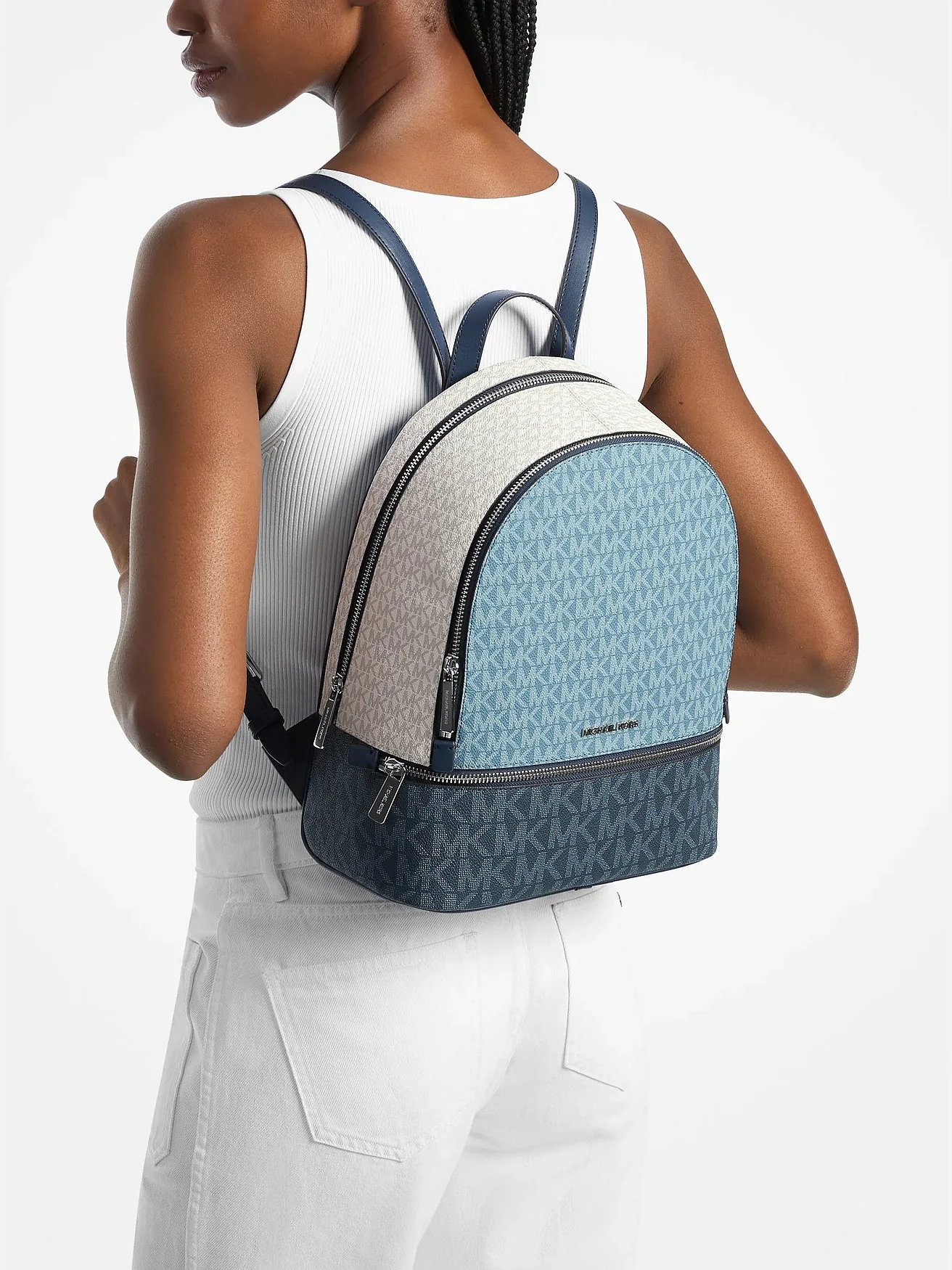 Michael Kors Rhea — средний рюкзак с логотипом в цветовых блоках — 4