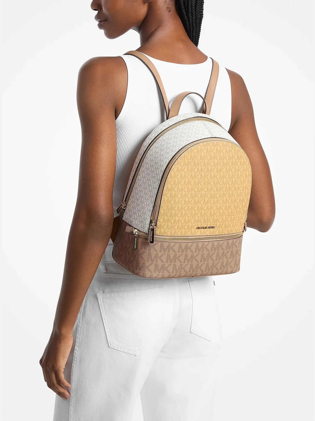 Michael Kors Rhea — средний рюкзак с логотипом в цветовых блоках — 4