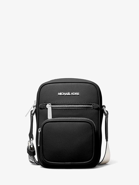 Кожаная сумка-кроссбоди Michael Kors Jet Set среднего размера, чёрная