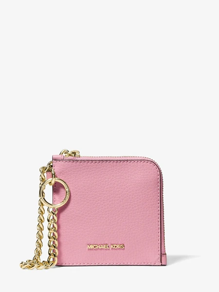 Картхолдер на цепочке Michael Kors Jet Set Travel из зернёной кожи
