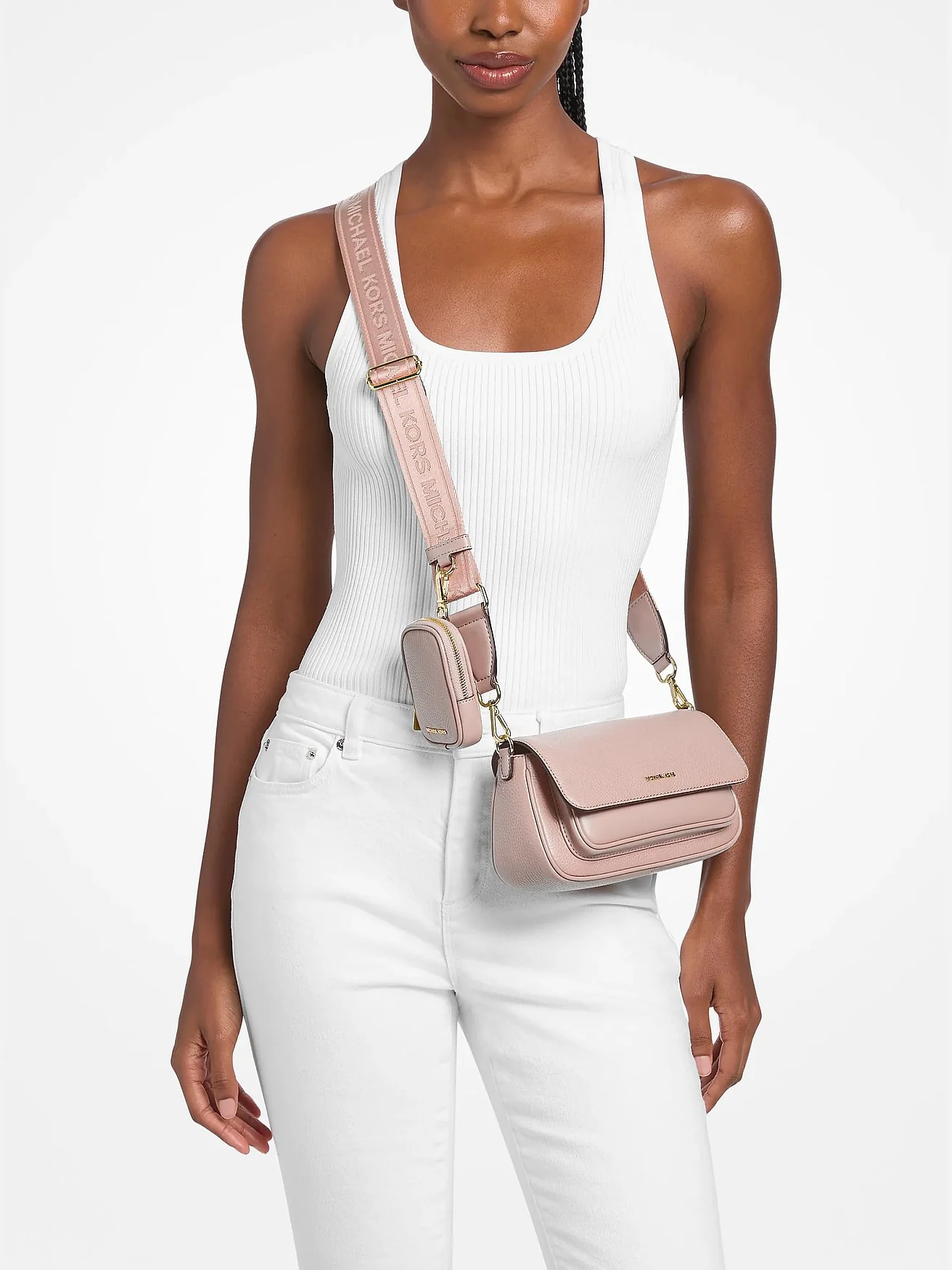 Michael Kors сумка-кроссбоди Jet Set Travel Small из зернистой кожи со съёмным чехлом — 4