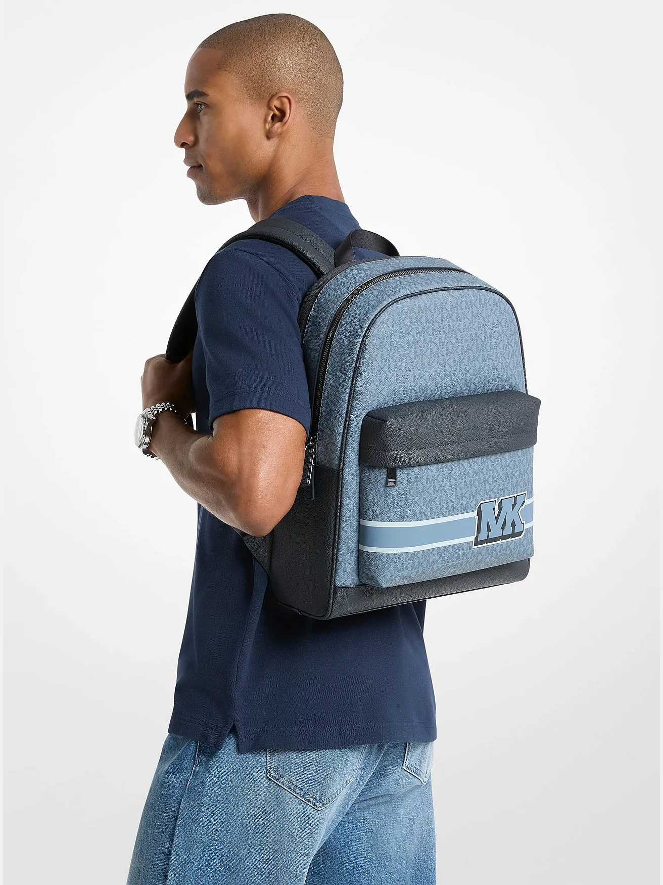 Рюкзак Michael Kors Pacey в полоску с логотипом и декоративной отделкой — 4