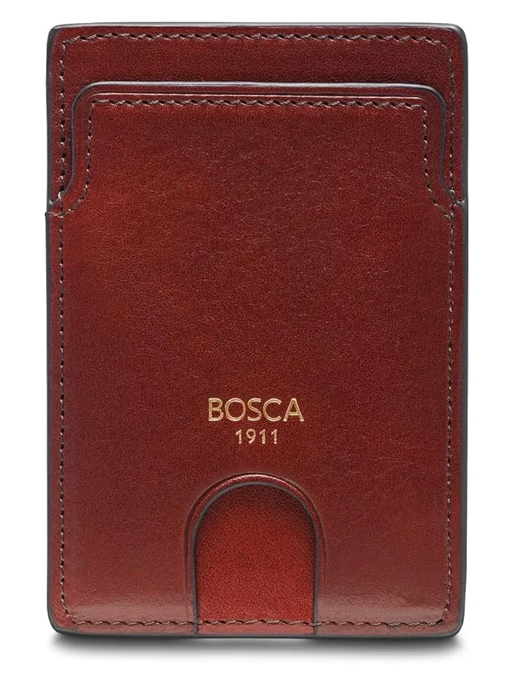 Мужской тонкий кожаный футляр для карт из состаренной кожи. Bosca — 1