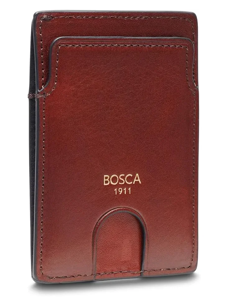Мужской тонкий кожаный футляр для карт из состаренной кожи. Bosca — 4