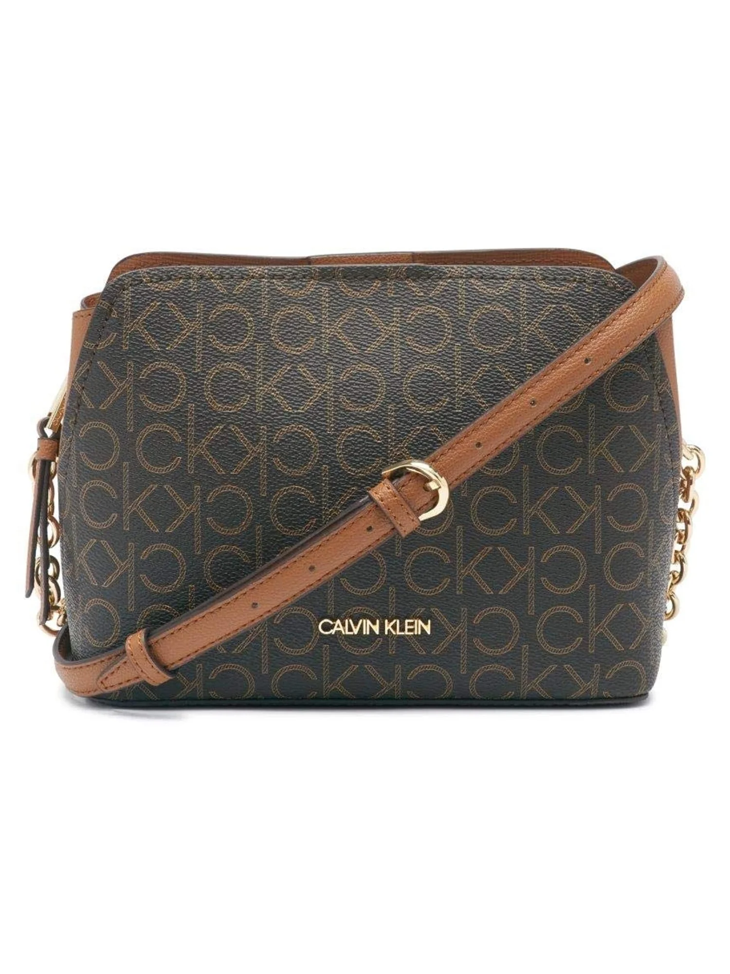 Сумка кросс-боди Calvin Klein Hailey Signature Triple Compartment — изображение 1 из 7, коричневый