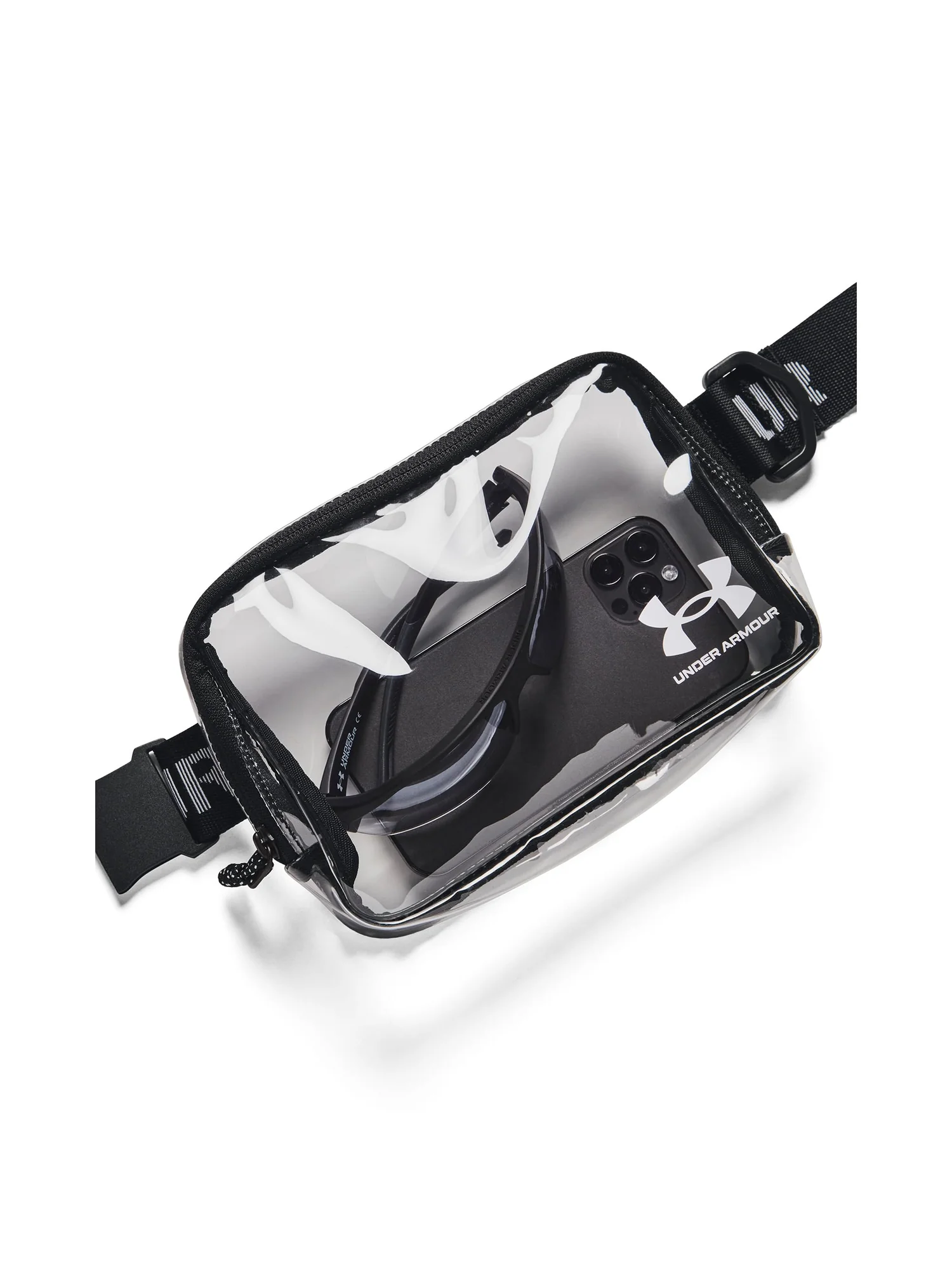 Сумка кросс-боди Unisex Under Armour Sportstyle Clear Waist Bag Crossbody — изображение 4 из 4, прозрачный/черный/белый