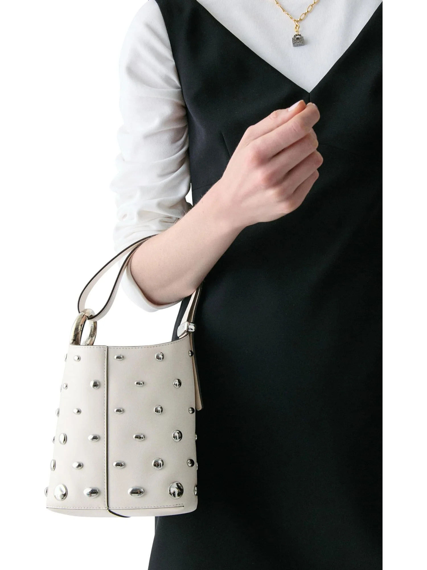 Сумка Kate Spade New York Halo Studded Fine Grain Leather Mini Bucket — 5