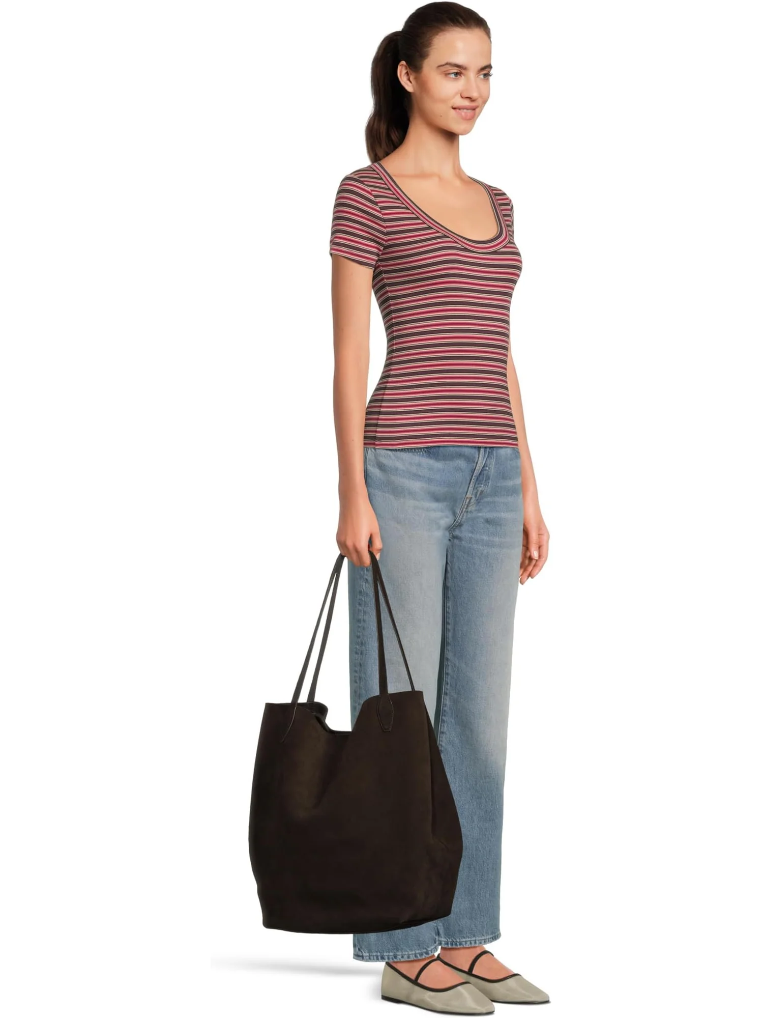 Сумка Madewell Oversized Soft Grain Shopper - Suede — изображение 6 из 6, карабовый