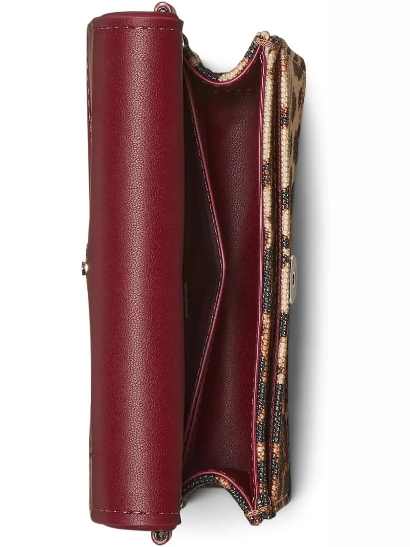 Сумка кросс-боди Kate Spade New York Natasha Downtown Leopard Fabric Card Case Crossbody With Scrunch Strap, мульти