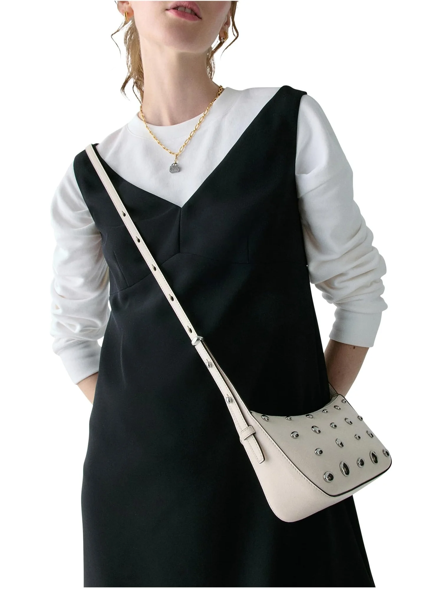 Сумка кросс-боди Kate Spade New York Halo Studded Fine Grain Leather Crossbody — изображение 4 из 4, кремовый