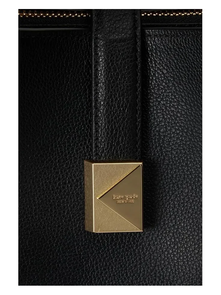 Женская сумка-тоут Deco из зернистой кожи, средний размер, через плечо. Kate Spade New York — изображение 4 из 6, черный