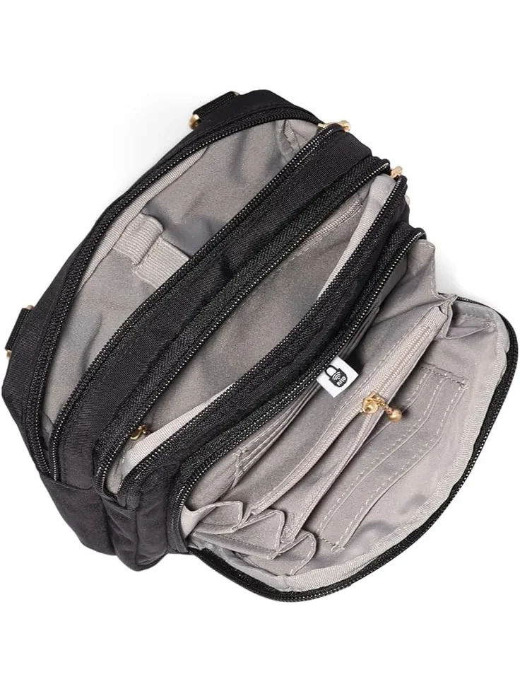 Женский кошелек-кроссбоди Trifecta RFID Baggallini — изображение 3 из 6, черный золотистый