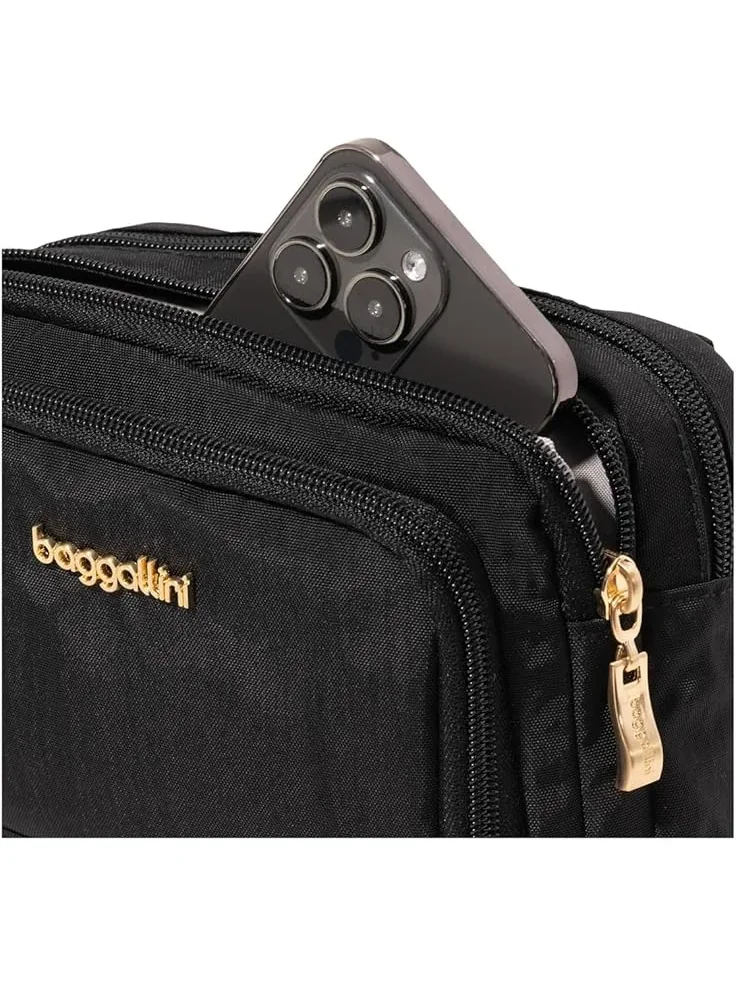Женский кошелек-кроссбоди Trifecta RFID Baggallini — изображение 5 из 6, черный золотистый
