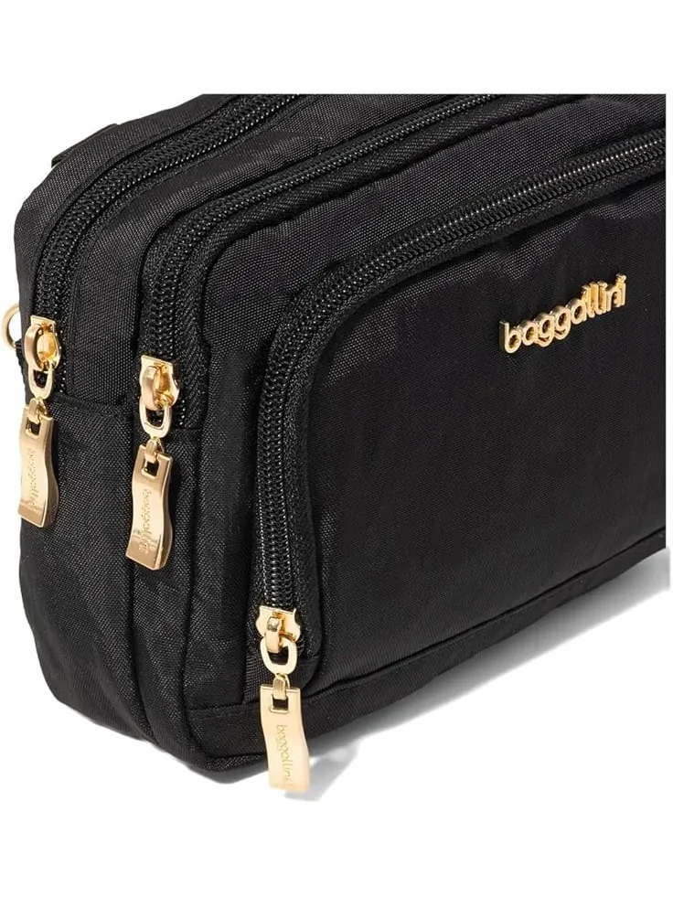 Женский кошелек-кроссбоди Trifecta RFID Baggallini — изображение 6 из 6, черный золотистый