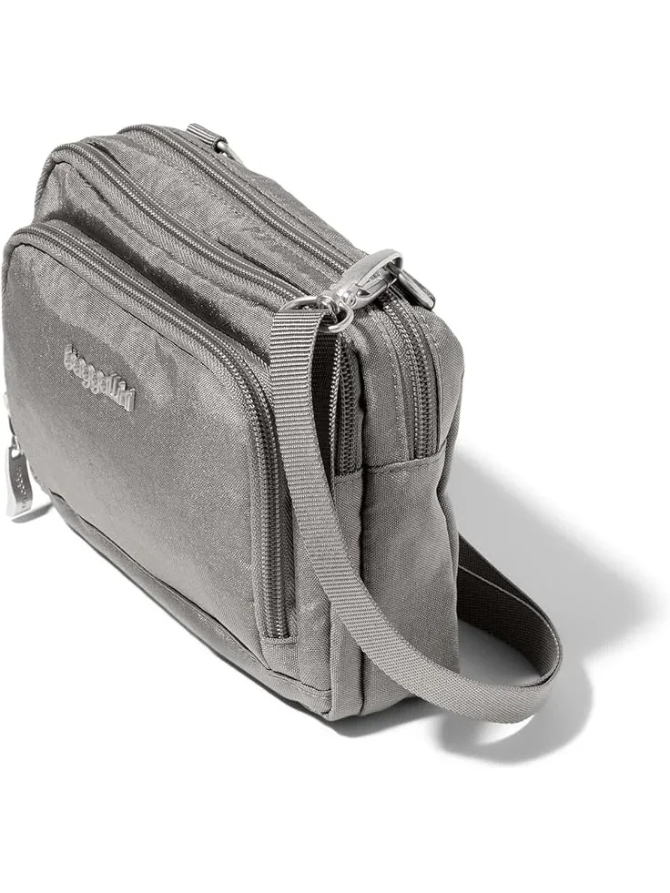 Женский кошелек-кроссбоди Trifecta RFID Baggallini — изображение 4 из 6, серебристый