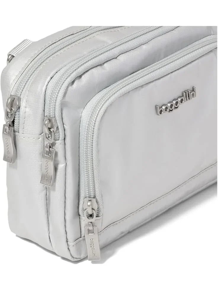 Женский кошелек-кроссбоди Trifecta RFID Baggallini — изображение 4 из 5, серебристый металлик