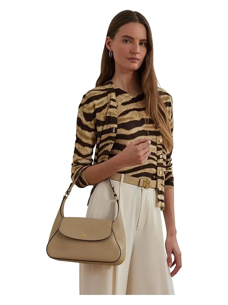 Женская сумка через плечо Crosshatch Medium Schylar Lauren Ralph Lauren — изображение 5 из 5, бежевый