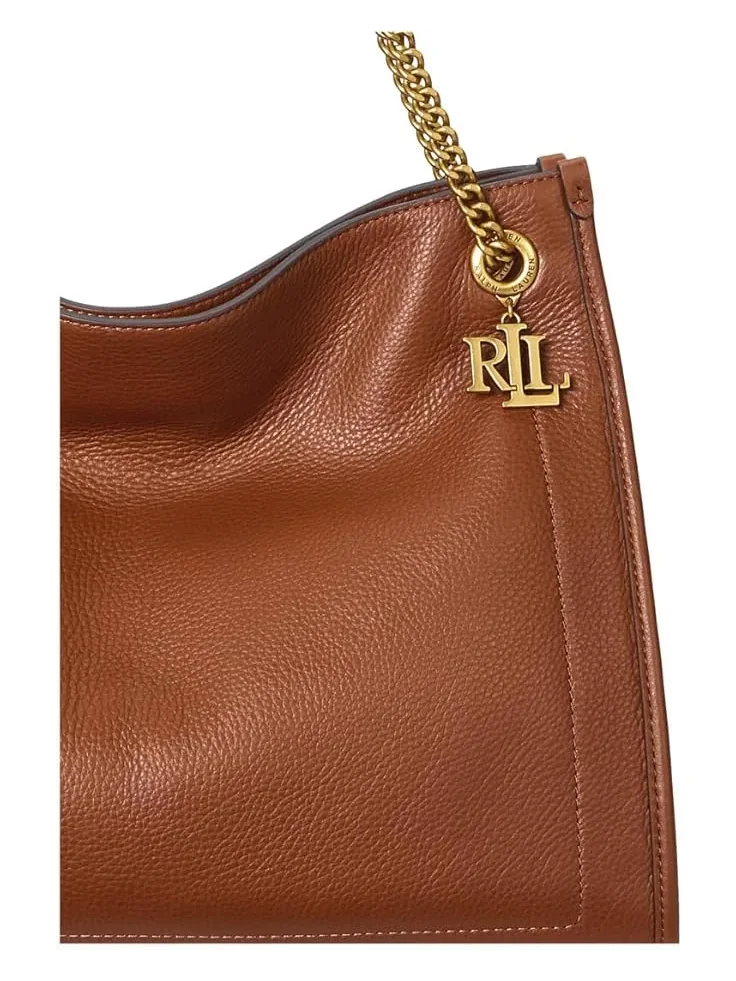 Большая женская сумка-тоут Bradley из зернистой кожи Lauren Ralph Lauren — изображение 4 из 5, бежевый