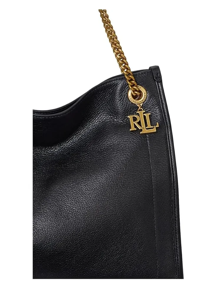 Большая женская сумка-тоут Bradley из зернистой кожи Lauren Ralph Lauren — изображение 4 из 6, черный