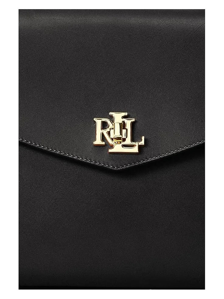 Женская кожаная сумка-саквояж Farrah среднего размера Lauren Ralph Lauren — изображение 4 из 4, черный/черный