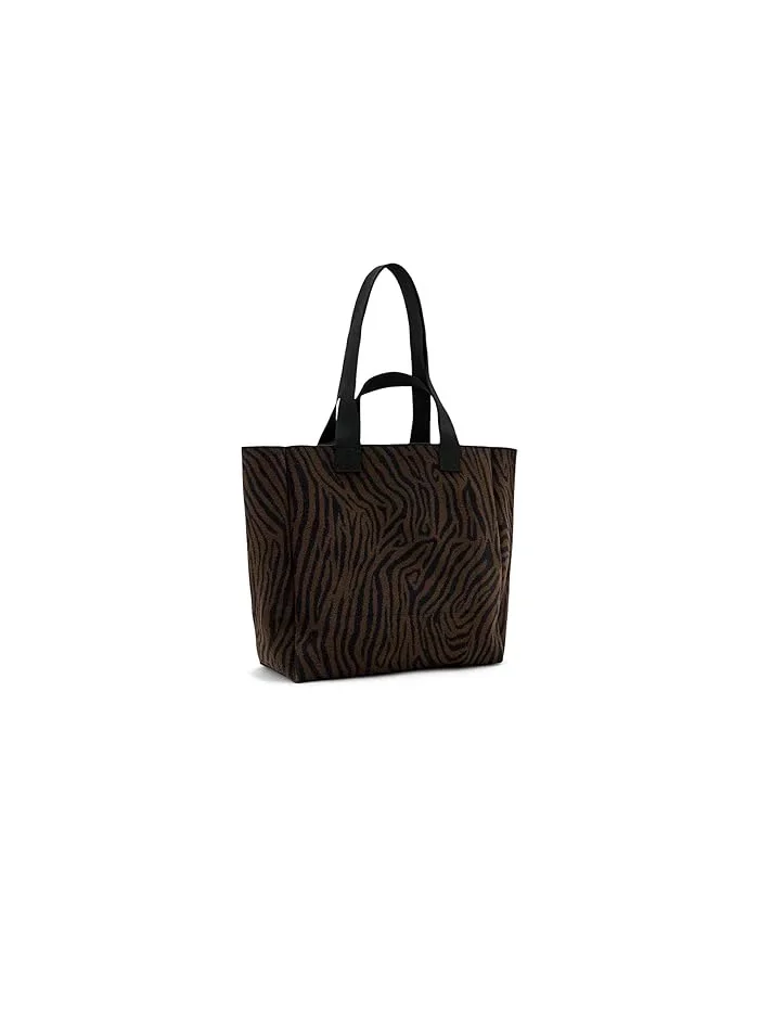 Сумка тоут Izzy Zebra East/West AllSaints — изображение 2 из 5, черный/коричневый