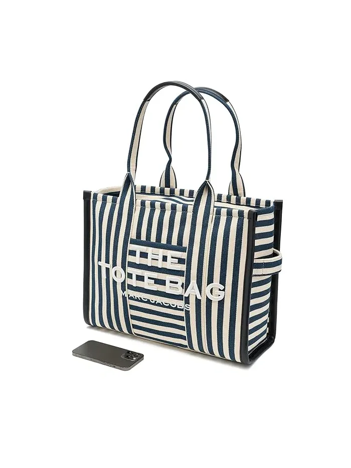 Сумка-тоут полосатая The Stripe Canvas Large Marc Jacobs — изображение 3 из 5, синий мульти