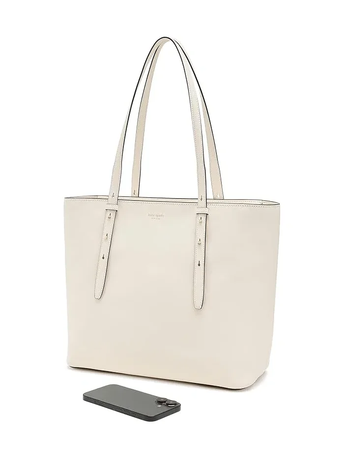 Сумка-тоут из кожи Kate Spade New York — изображение 3 из 5, бежевый