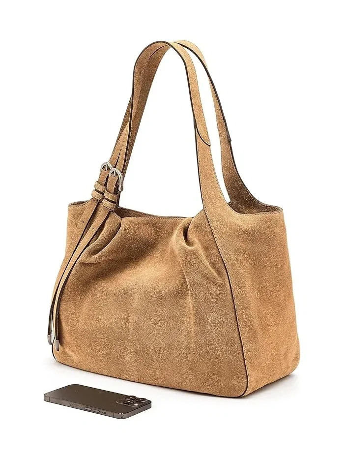 Сумка тоут из замши Heather Suede Frye — изображение 3 из 5, бежевый