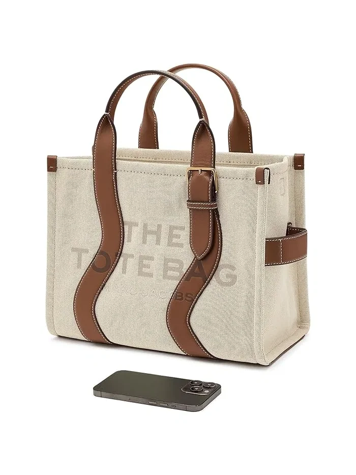 Сумка тоут средняя The Wavy Canvas Marc Jacobs — изображение 3 из 5, коричневый мульти