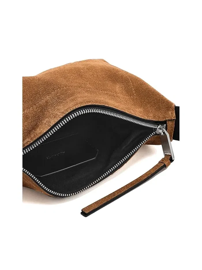 Сумка кросс-боди Alba Suede Zip AllSaints — изображение 5 из 5, бежевый коричневый