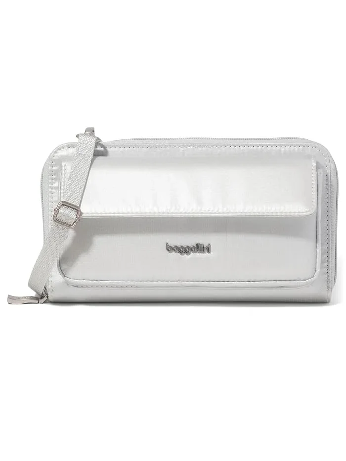 Кошелек-кроссбоди с RFID Silver Metallic, Baggallini